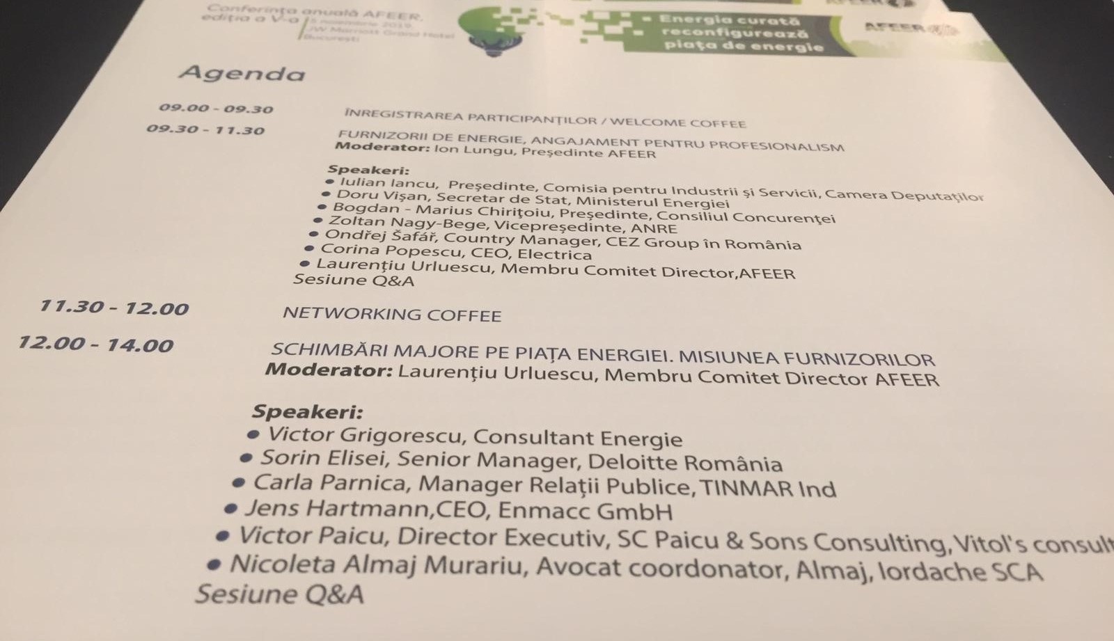 Nicoleta Almaj Murariu - speaker at the conference “Green energy reconfigures the Romanian energy market” organized by AFEER